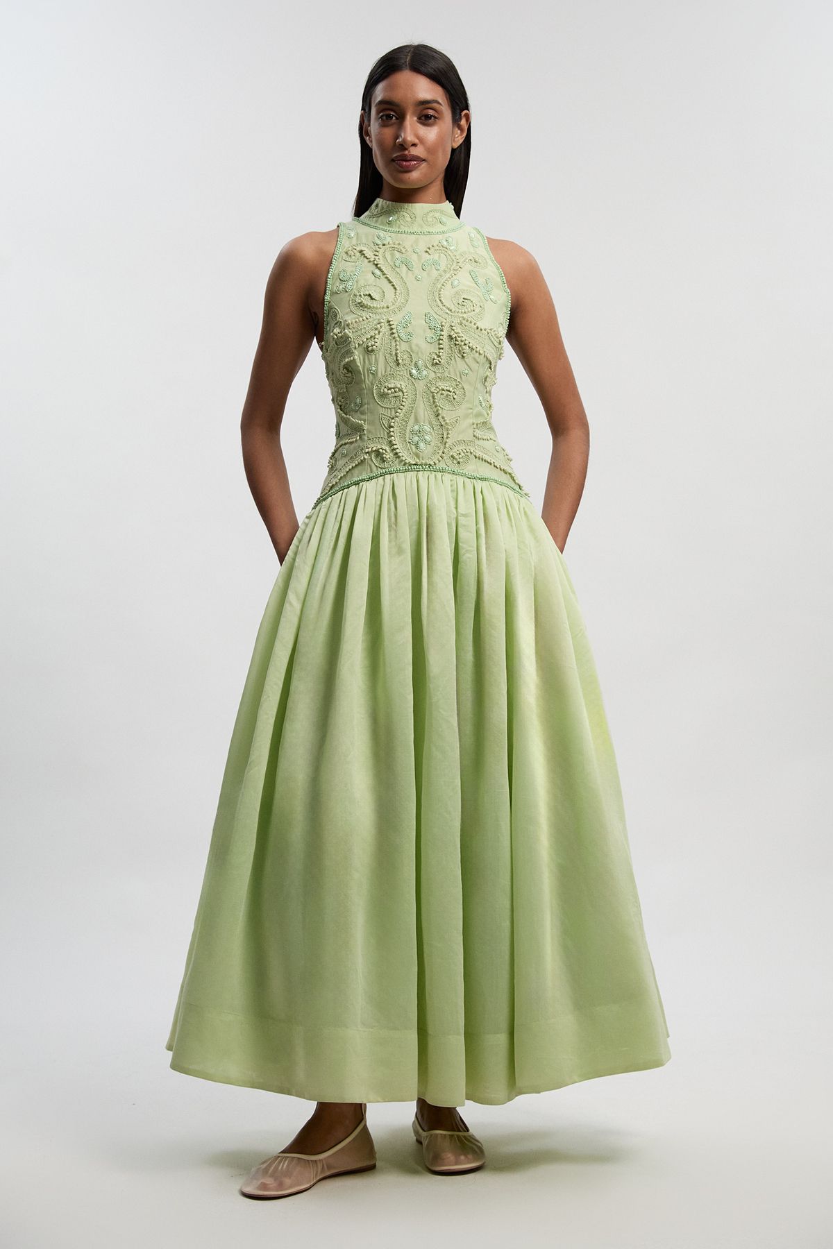 KarenMillen Cornelli Embellished Taffeta Prom Dress