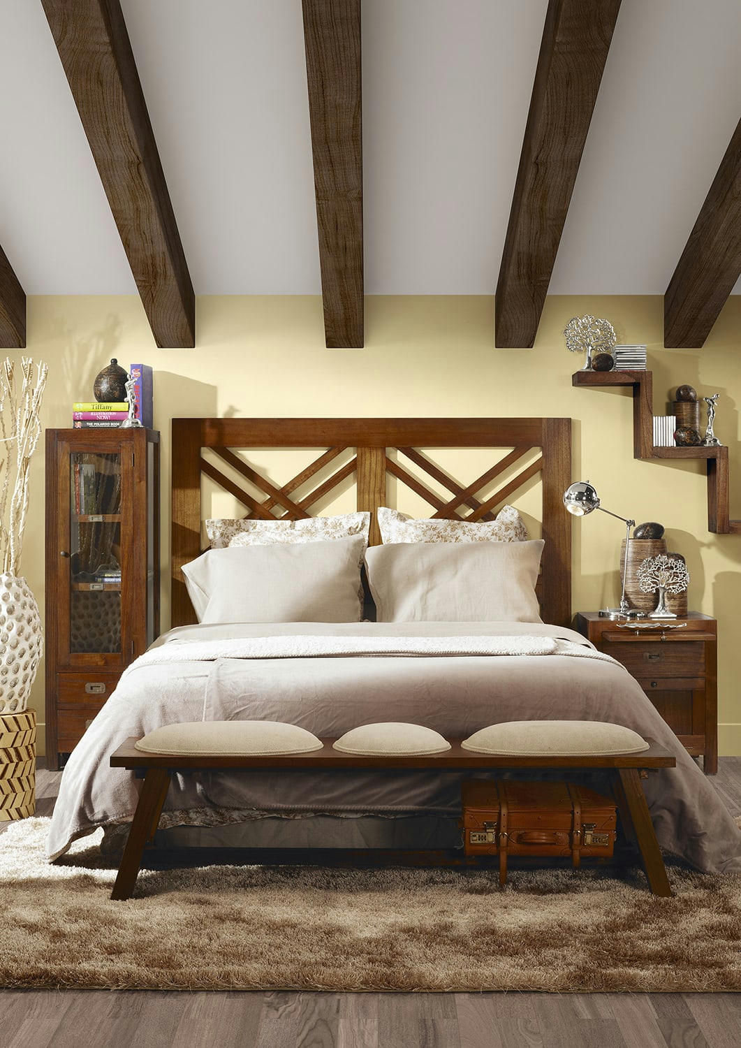 STAR - Tête de lit en bois marron L165