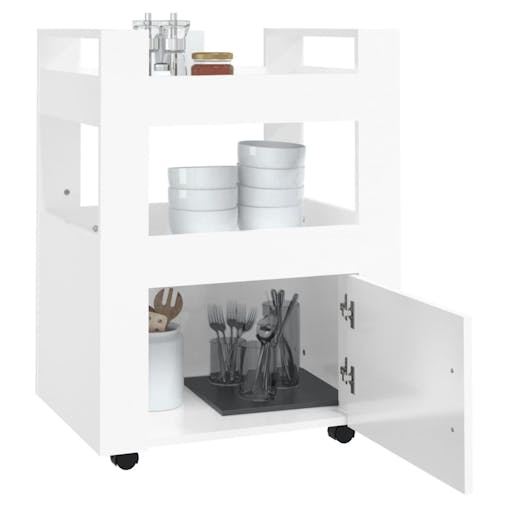 NNEVL Kitchen Trolley High Gloss White 60x45x80 cm Engineered Wood