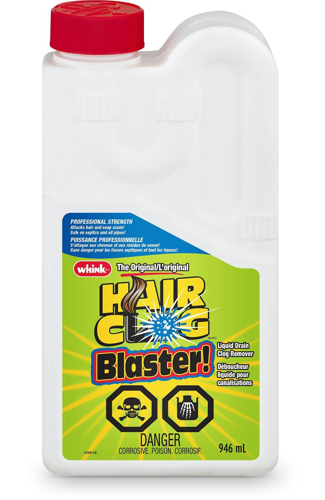Whink Hair Clog Blaster Liquid Drain Clog Remover, 946-mL