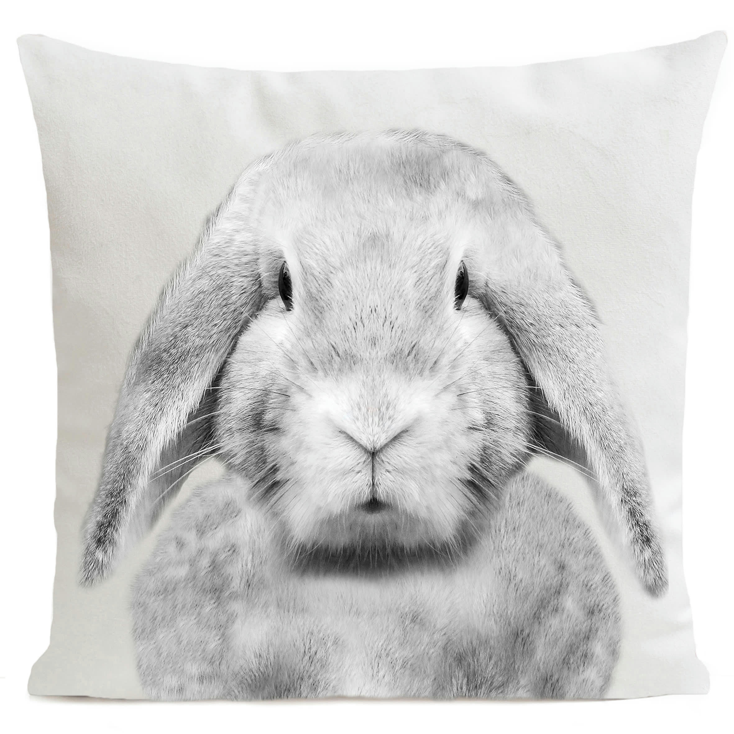 - Coussin enfant lapin blanc suédine 40x40cm