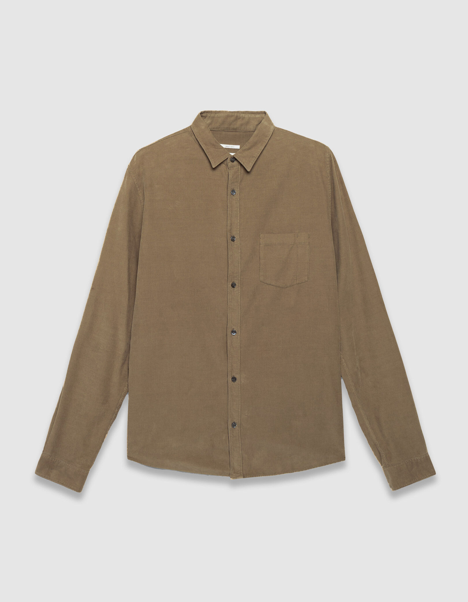 Chemise regular marine coton bio velours milleraies Homme