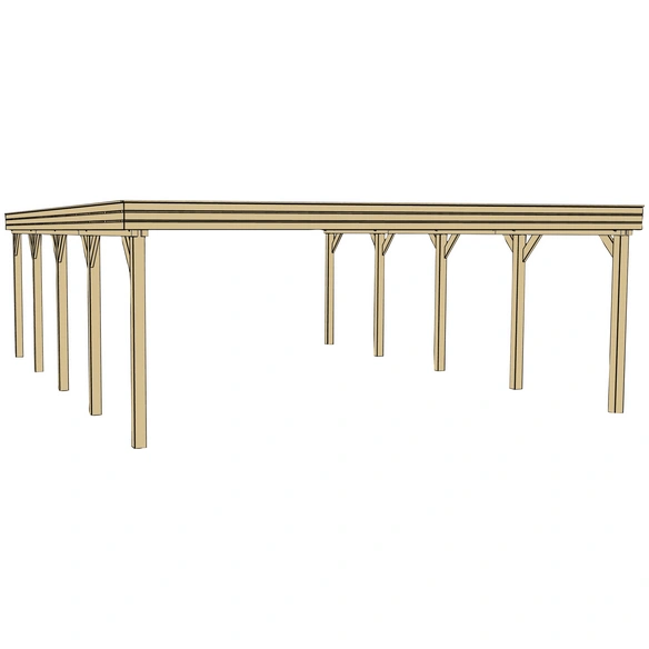 Carport, BxT: 552 x 812 cm, Firsthöhe: 240 cm, kesseldruckimprägniert