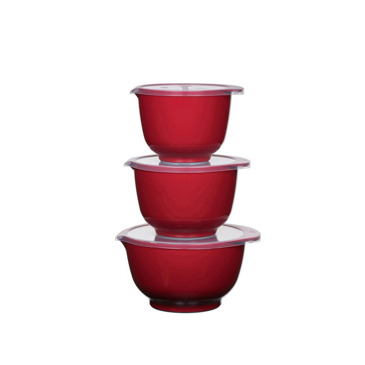 MARGRETHE - Ensemble saladiers en plastique rouge - Lot de 3