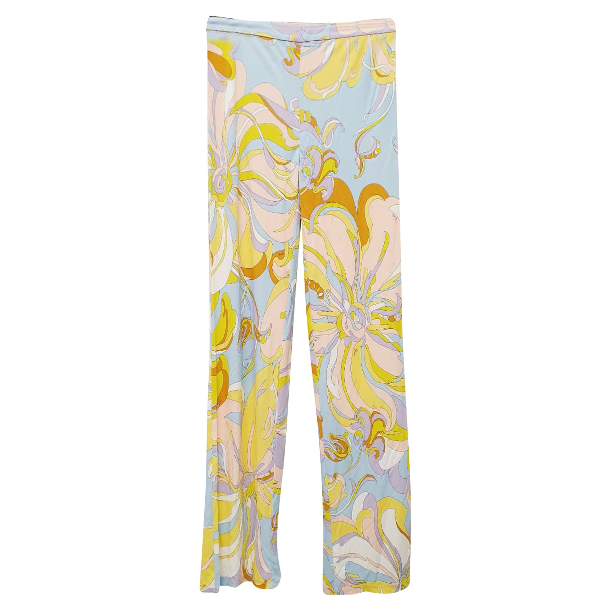 Emilio Pucci Preloved Printed Straight Leg Pants in Multicolor Viscose