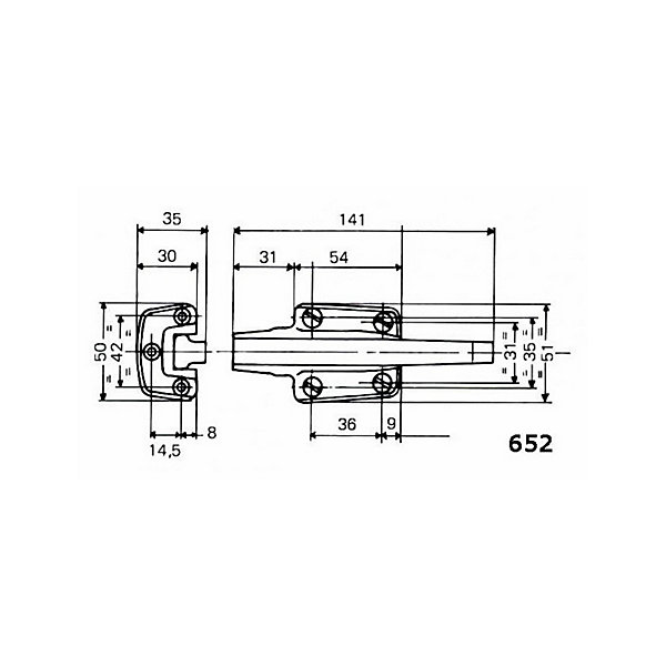 Loqueteau automatique chromé avec gâche modèle 652 141mm - FERMOD - 652.01