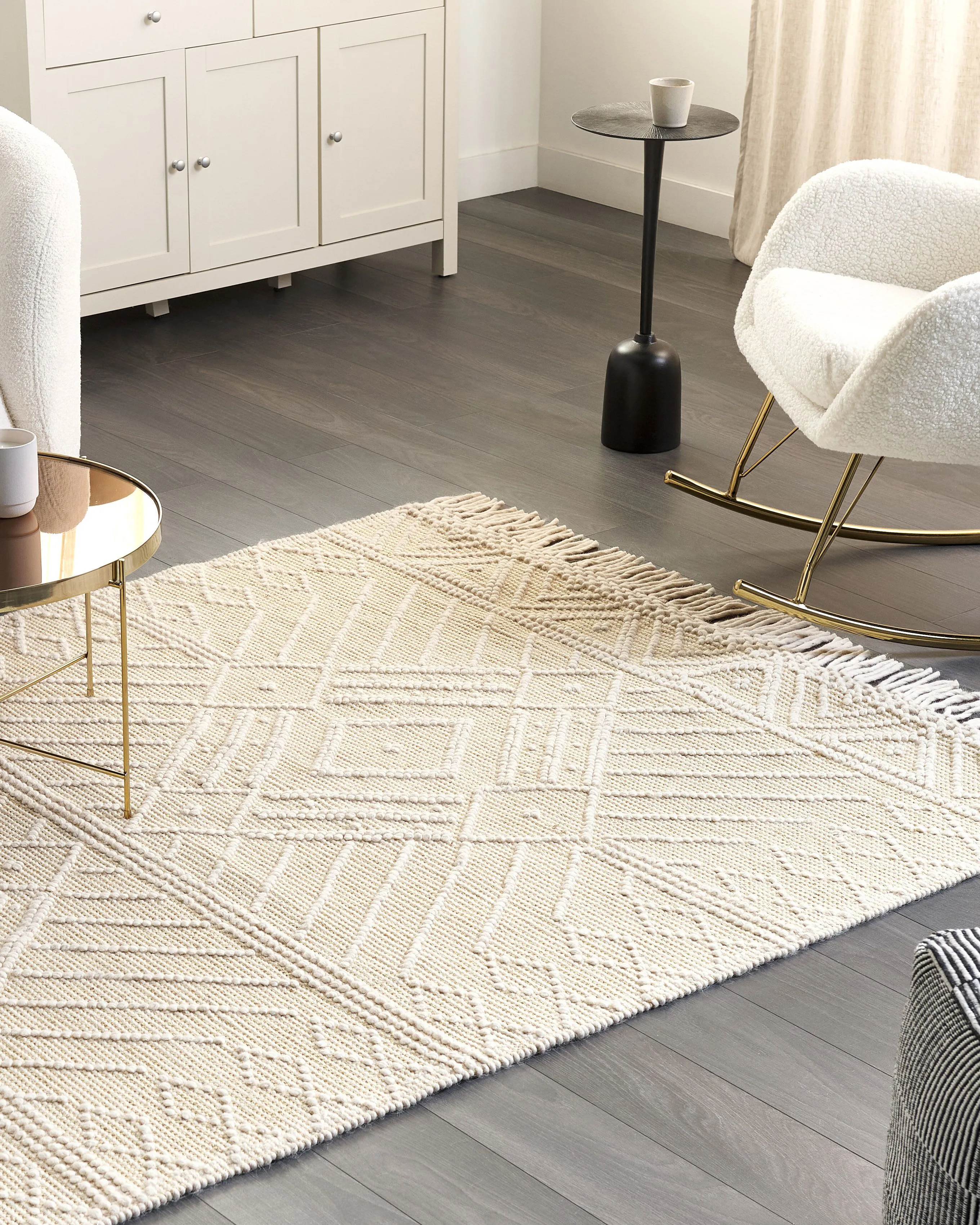 Rug MAVIKENT Beige 160 x 230 cm Wool