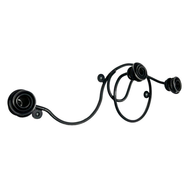 PORTE MANTEAUX - PORTE MANTEAU MURAL 3 TÊTES NOIR