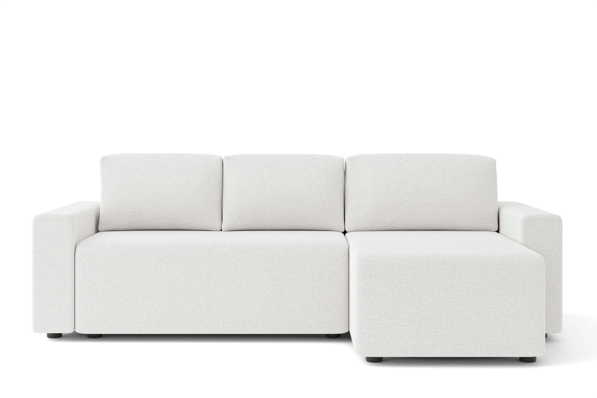 MAX - Canapé d'angle convertible en  4 places blanc