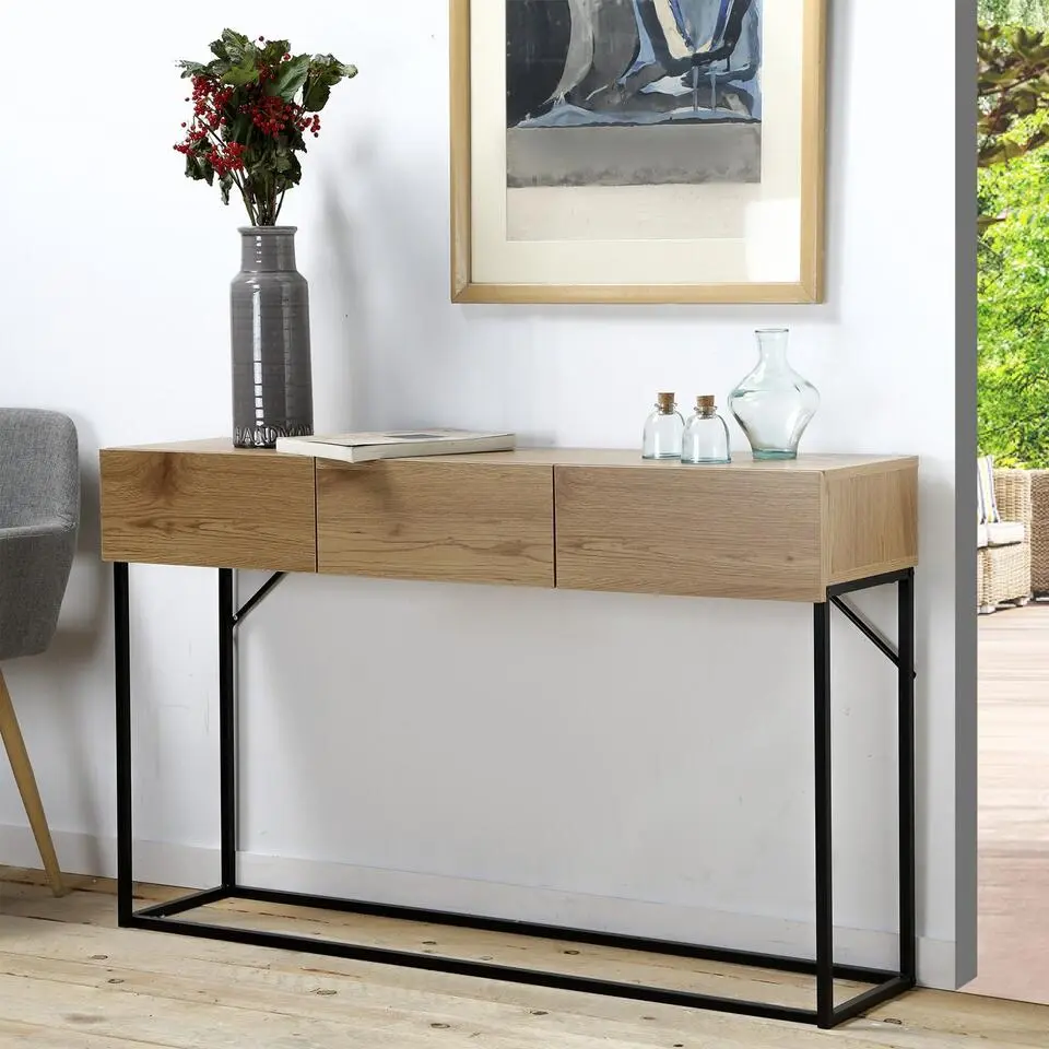 CALICOSY - Sidetable - Eikenhouten decor - 73x120x29.5 cm