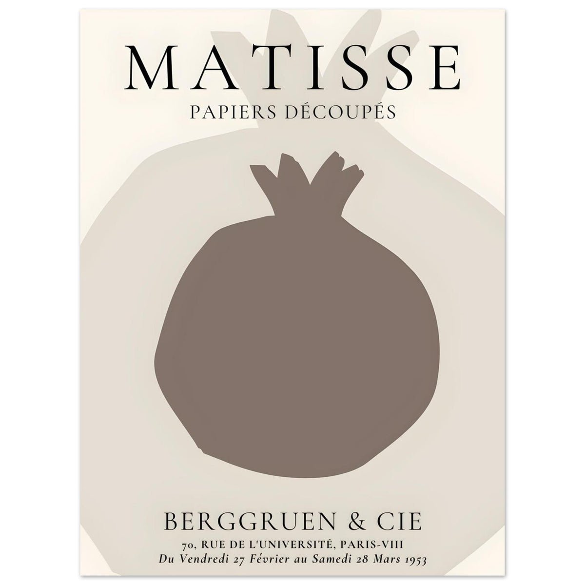 Artfulprints Poster Matisse – Still fruit  - 30x40 cm - Grijs