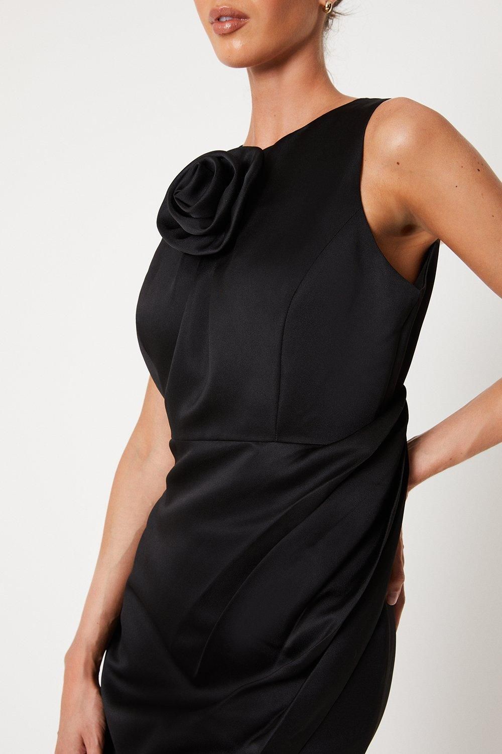 Coast 3d Rose Wrap Skirt Midi Dress
