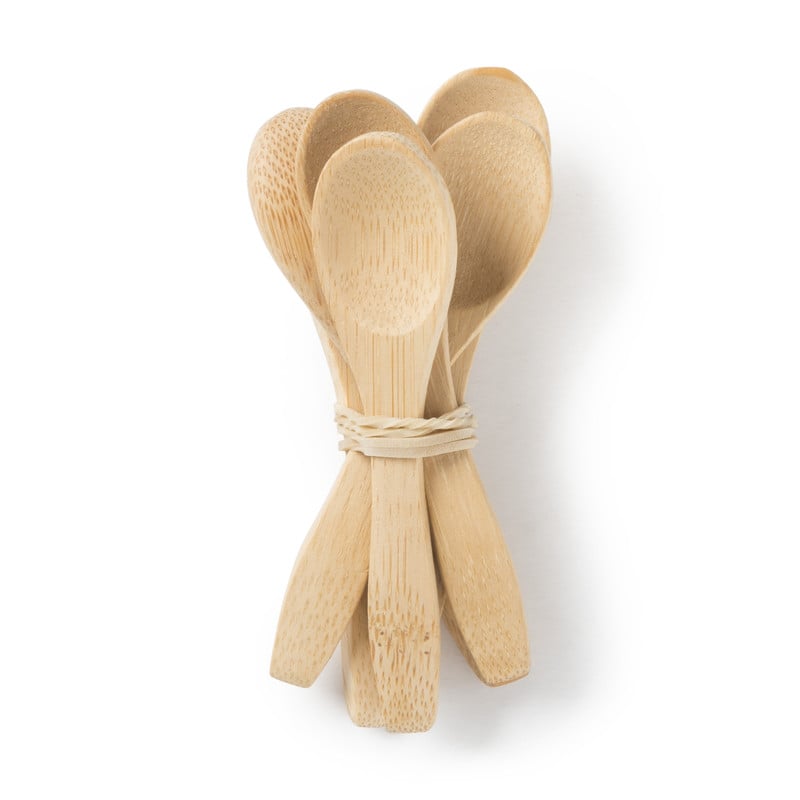 Lepels bamboe - 9 cm - set van 6