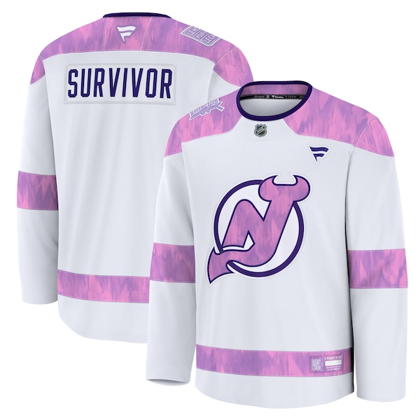 New Jersey Devils  Hockey Fights Cancer Practice Jersey - White