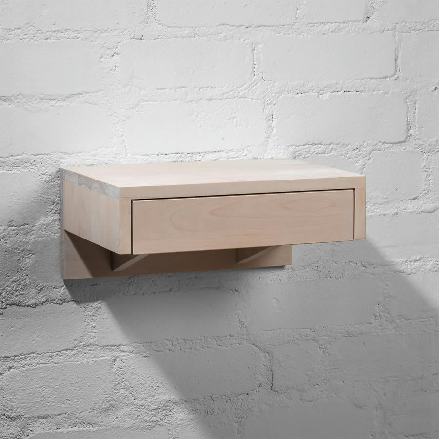 BO - Lot de 2 Table de chevet en hêtre blanc huilé