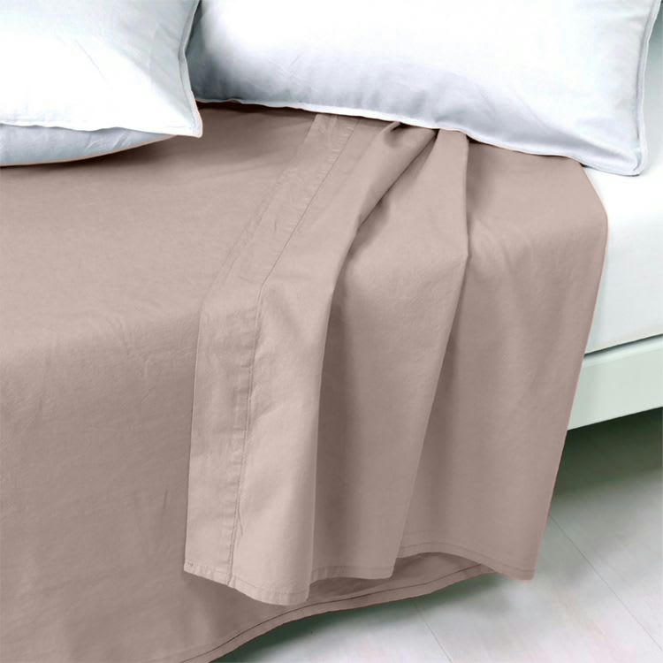 PALACE - Drap plat en Coton Rose 240x290 cm