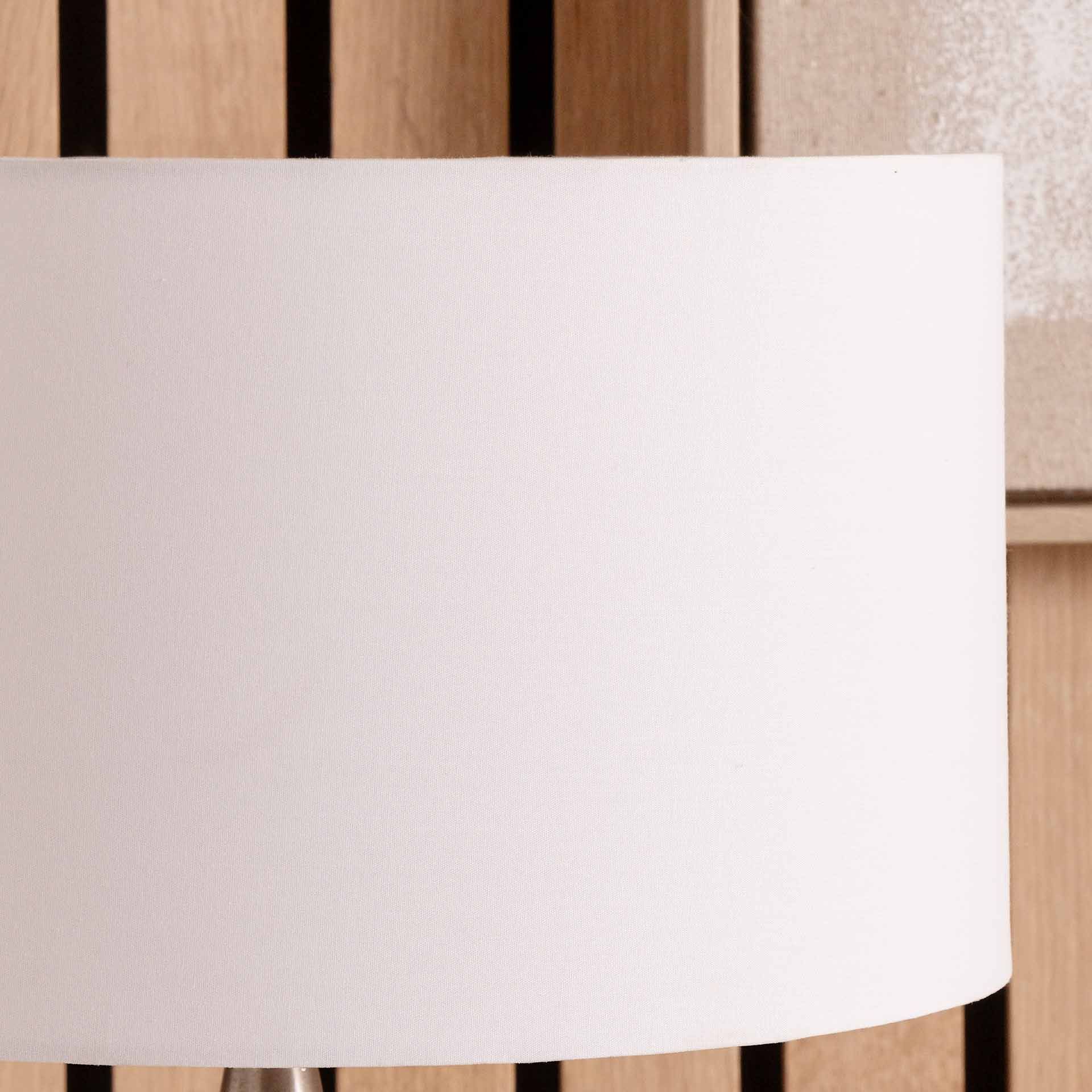 Ruma White Cylinder Poly Cotton Lampshade for Table Lamps and Floor Lamps