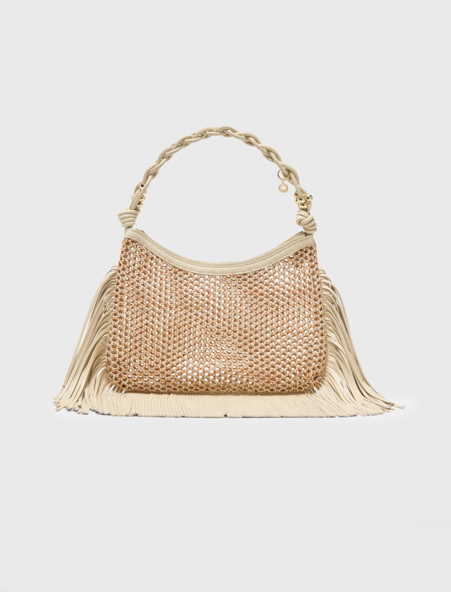 Sac hobo en mesh à franges