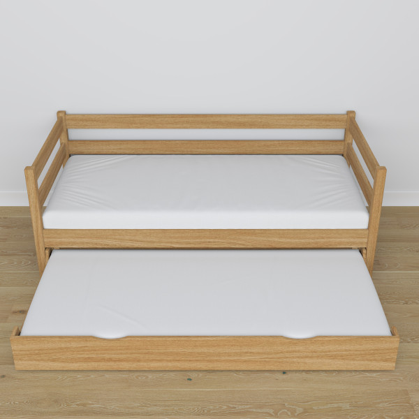 Dębowe łóżko sofa z szufladą na materac N01