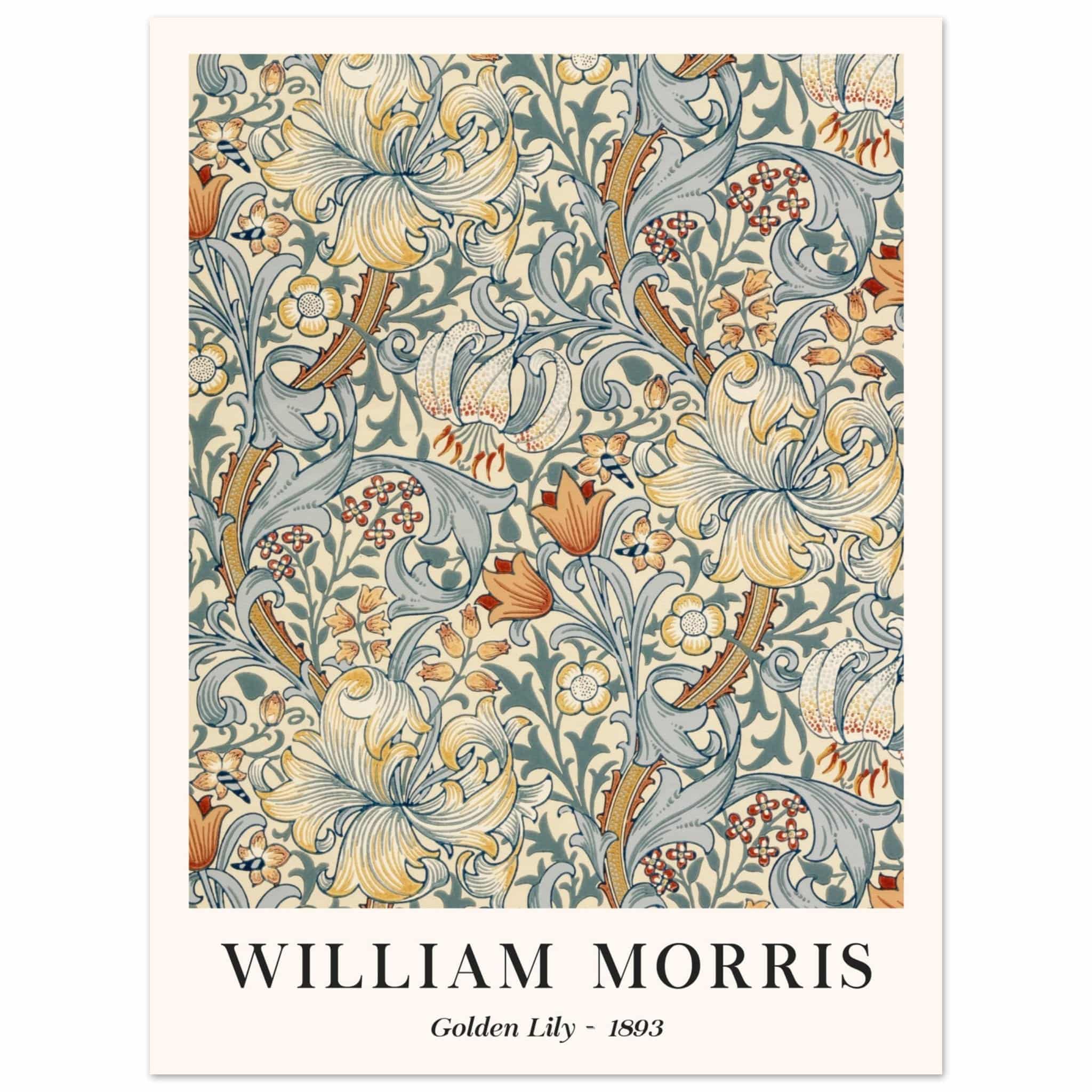 Artfulprints Poster William Morris - Golden lilly 1893  - 30x40 cm - Groen