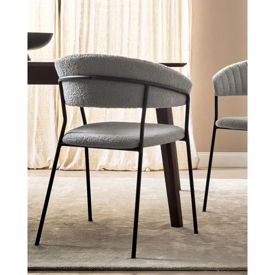 MARIPOSA - Eetkamerstoel set van 2 - Grijs - Fluweel