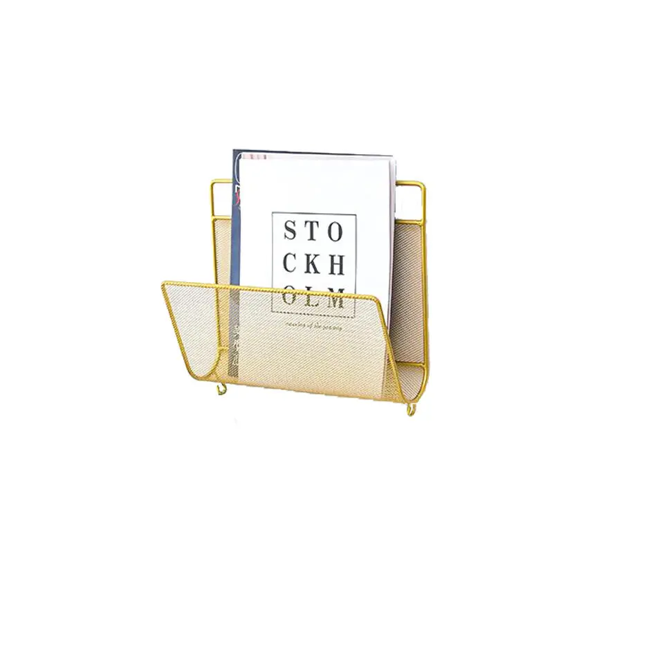 QUVIO Tijdschriften organizer wandmontage goud