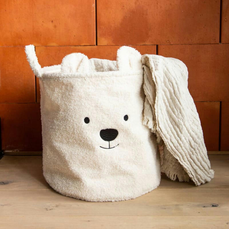 - Panier de rangement Teddy écru (40 x 40 cm)