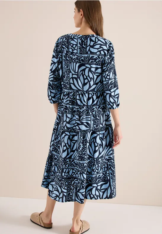 Midi-Kleid mit Patchwork-Print
