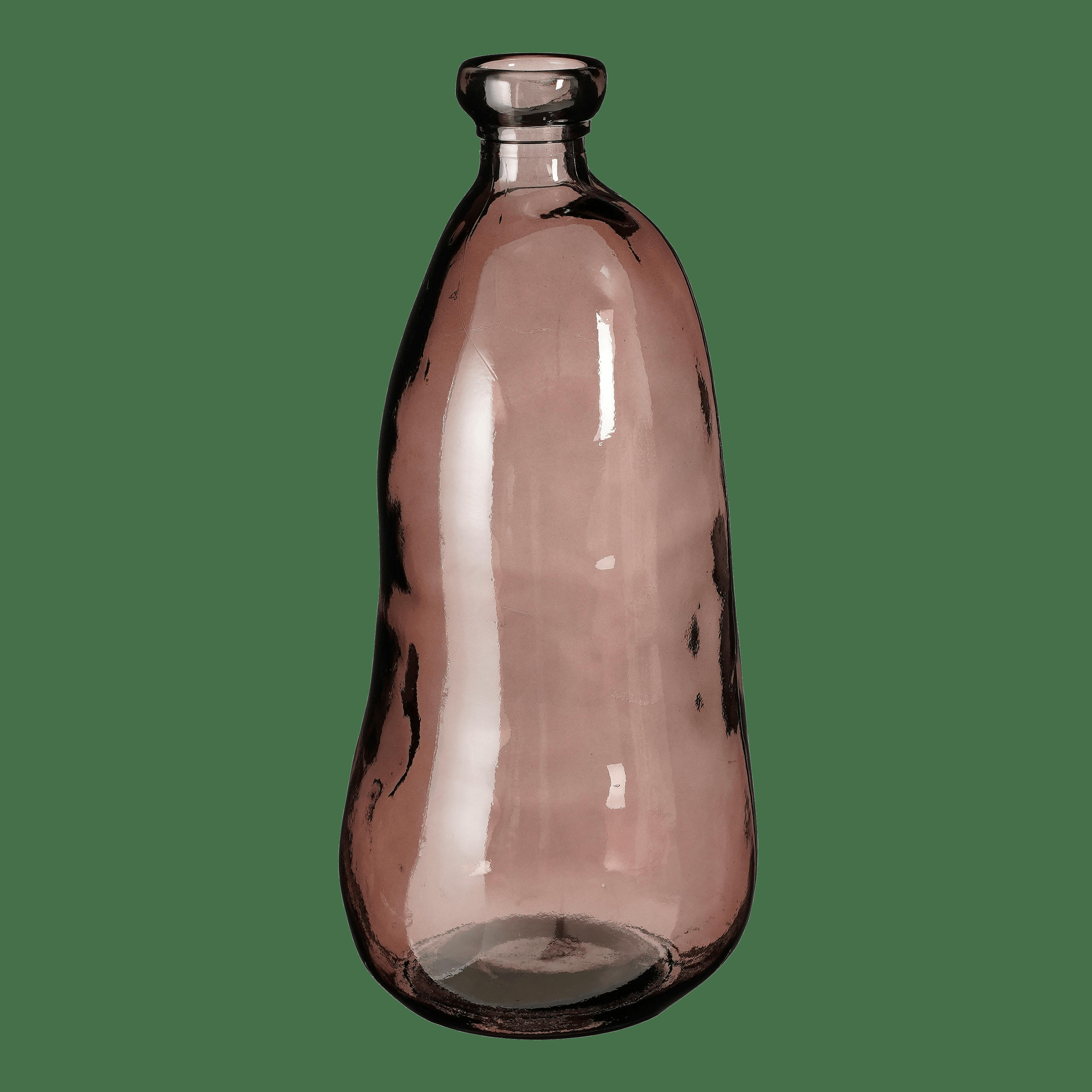 PINTO - Vase bouteille en verre recyclé marron foncé H51