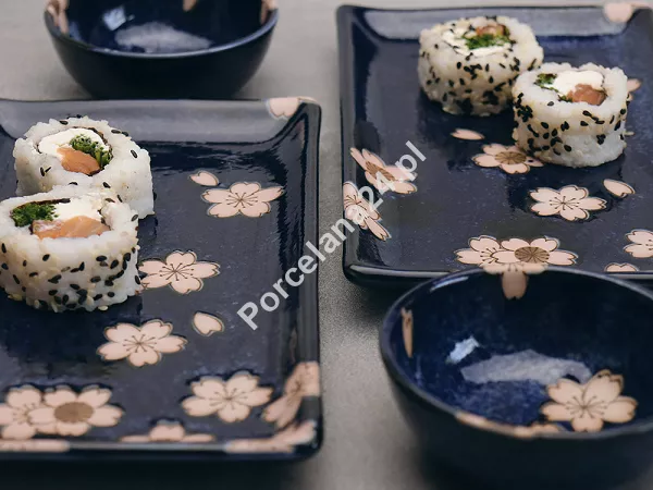 Zestaw do sushi dla 2 osób (4 el.) z pałeczkami Tokyo Design Studio - Sakura Navy 33759