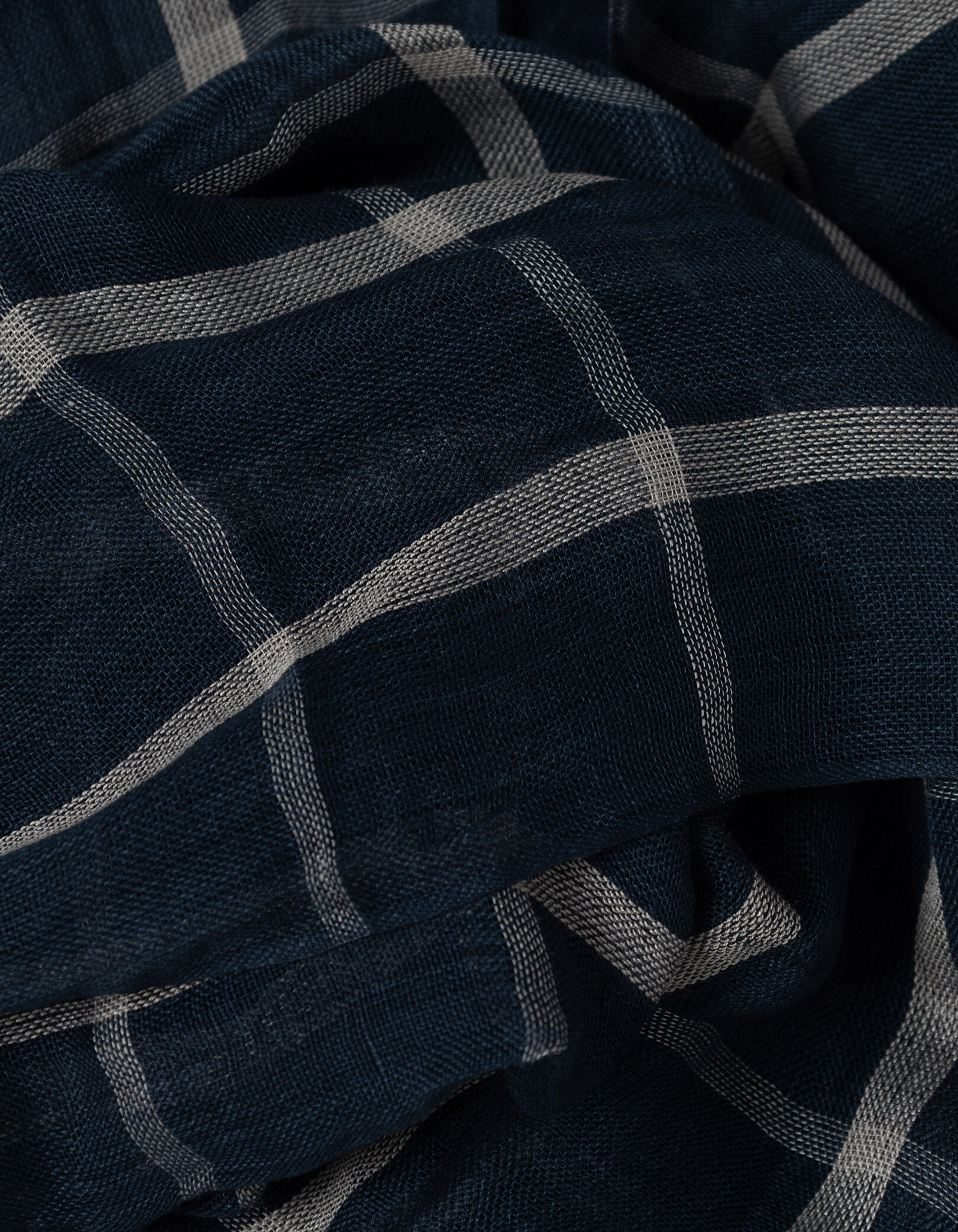 Foulard marine motif carreaux Homme