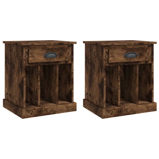 NNEVL Bedside Cabinets 2 pcs Smoked Oak 43x36x50 cm