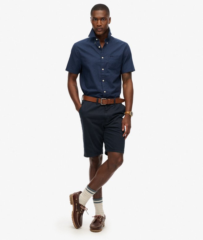 City Cotton Linen Short Sleeve Shirt