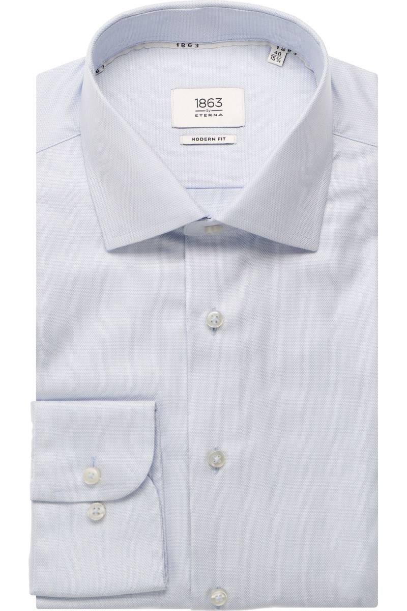 ETERNA 1863 Modern Fit Hemd mittelblau, Strukturiert
