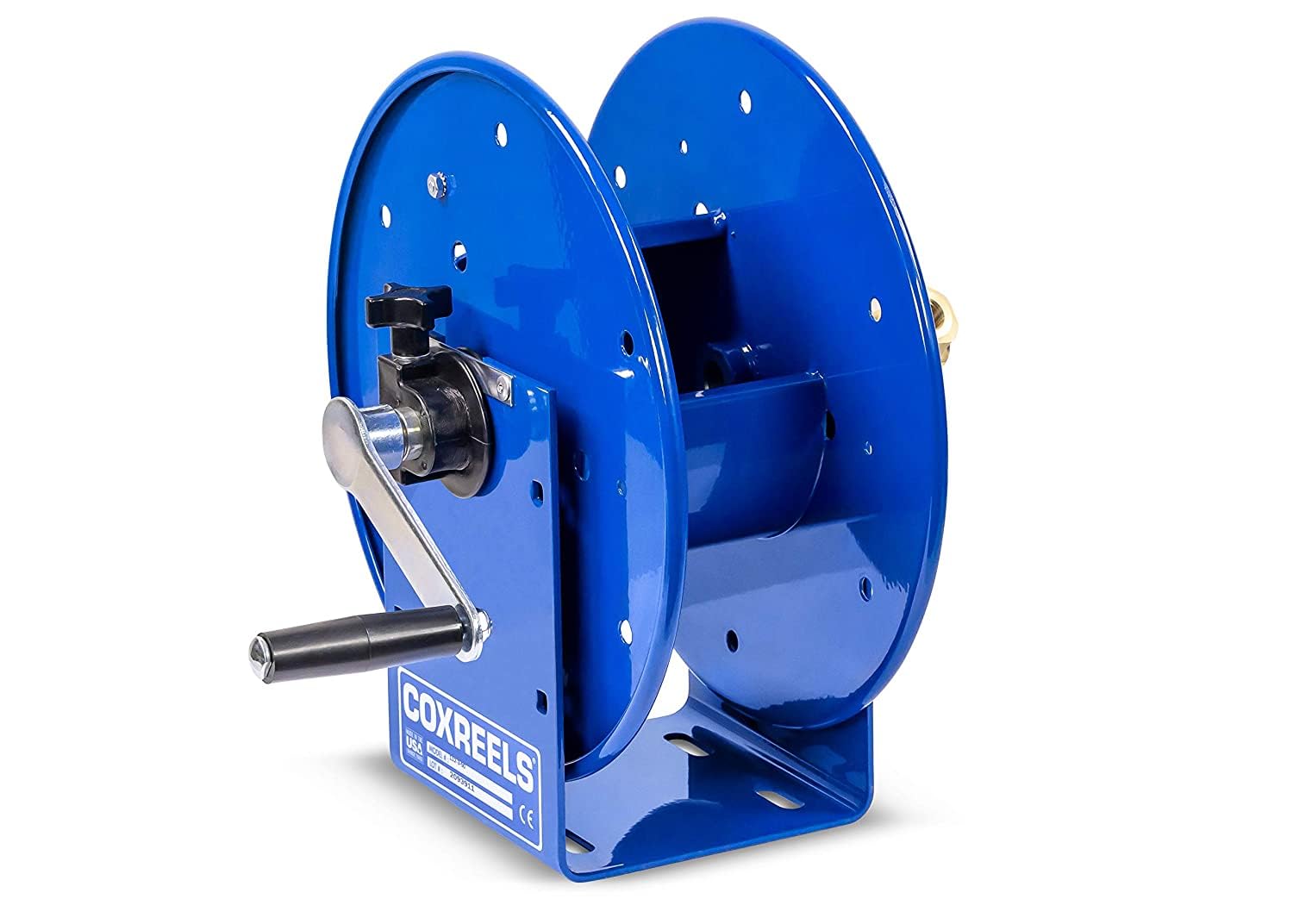Coxreels 112-3-50 Compact Hand Crank Steel Hose Reel - 4 000 PSI - Holds 3/8 x 50' Length Hose - Perfect for Air Compressor  Garden  Pressure Washer  Electric Hoses (Hose Not Included) Made in USA