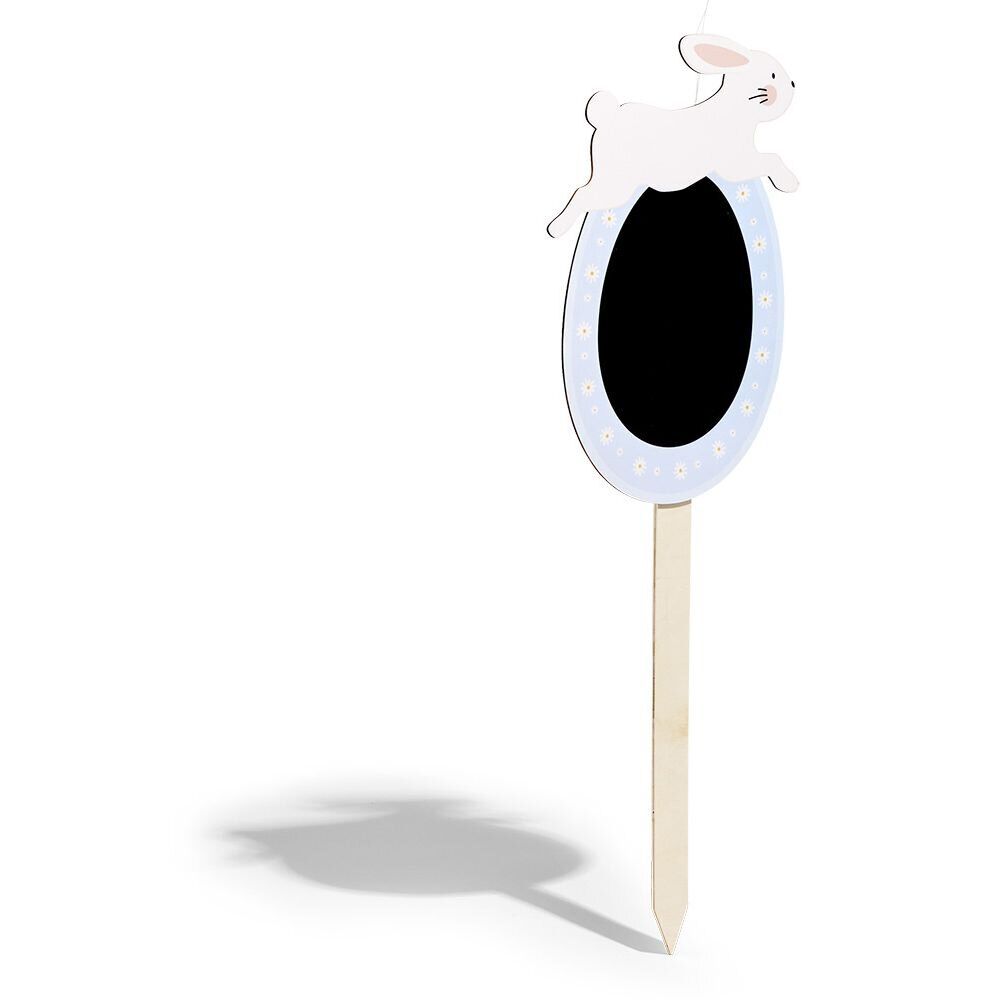 Pancarte bois et ardoise oeuf avec lapin de Pâques H60cm