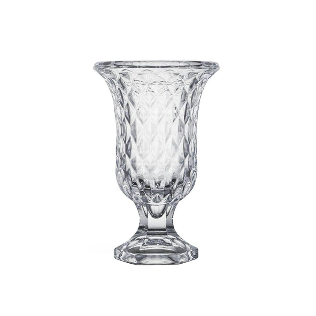 - Vase vasque en verre Diamants - 12.5x12.5x20cm