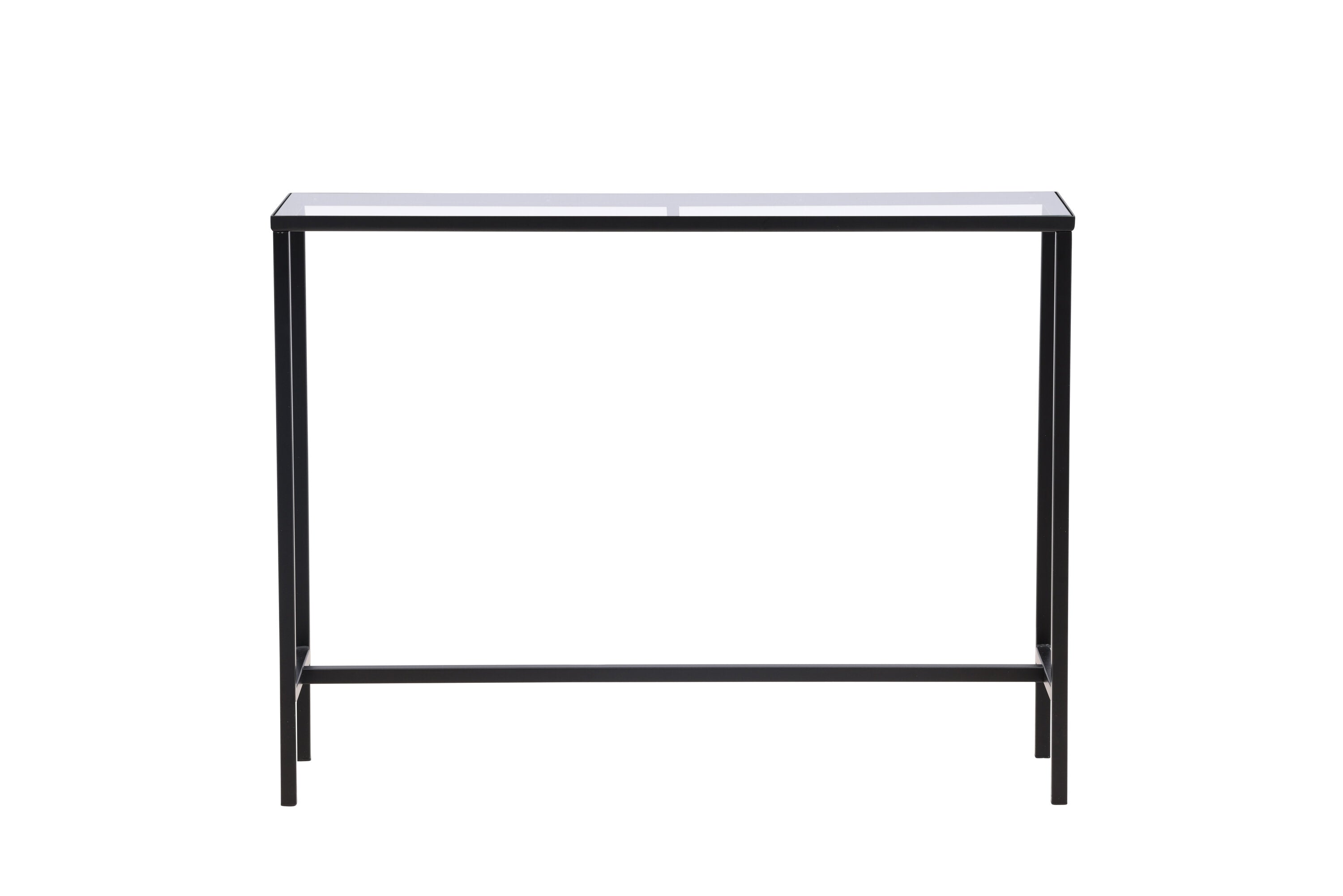 Rebellenclub Sidetable Toa - 100 x 30 cm - Zwart met Glas