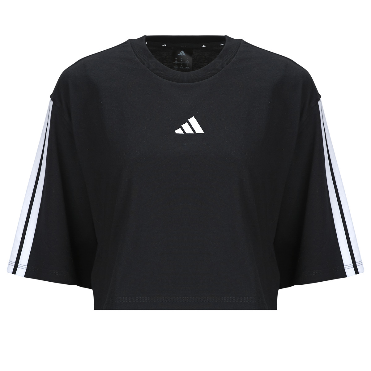 adidas - Essentials 3-Stripes Cotton Loose T-Shirt - Black / White
