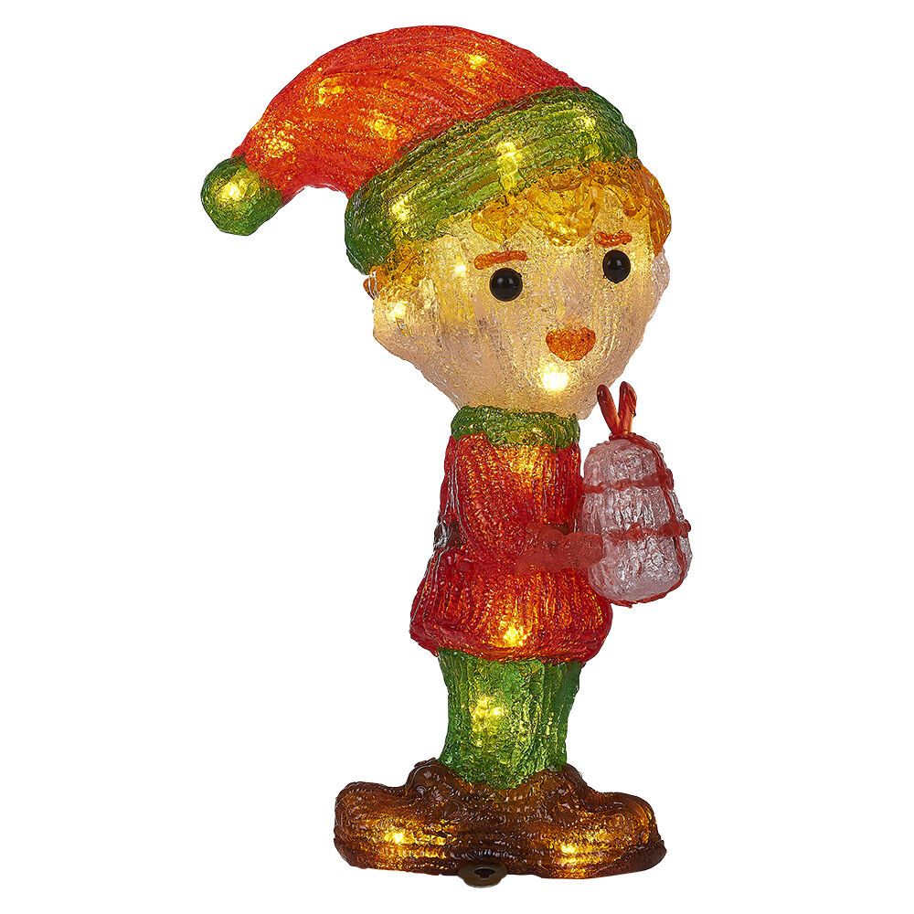 Elfe de No&euml;l lumineux 30LED blanc chaud H30cm