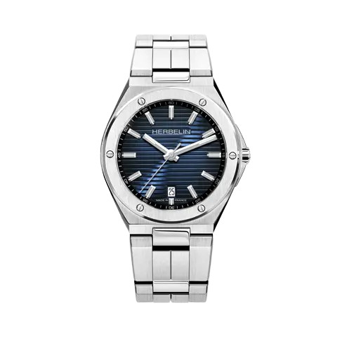 CAP CAMARAT – QUARTZ DATE – ACIER & BLEU MARINE