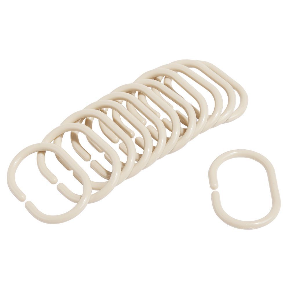 Anneau de douche forme ovale plastique beige x12