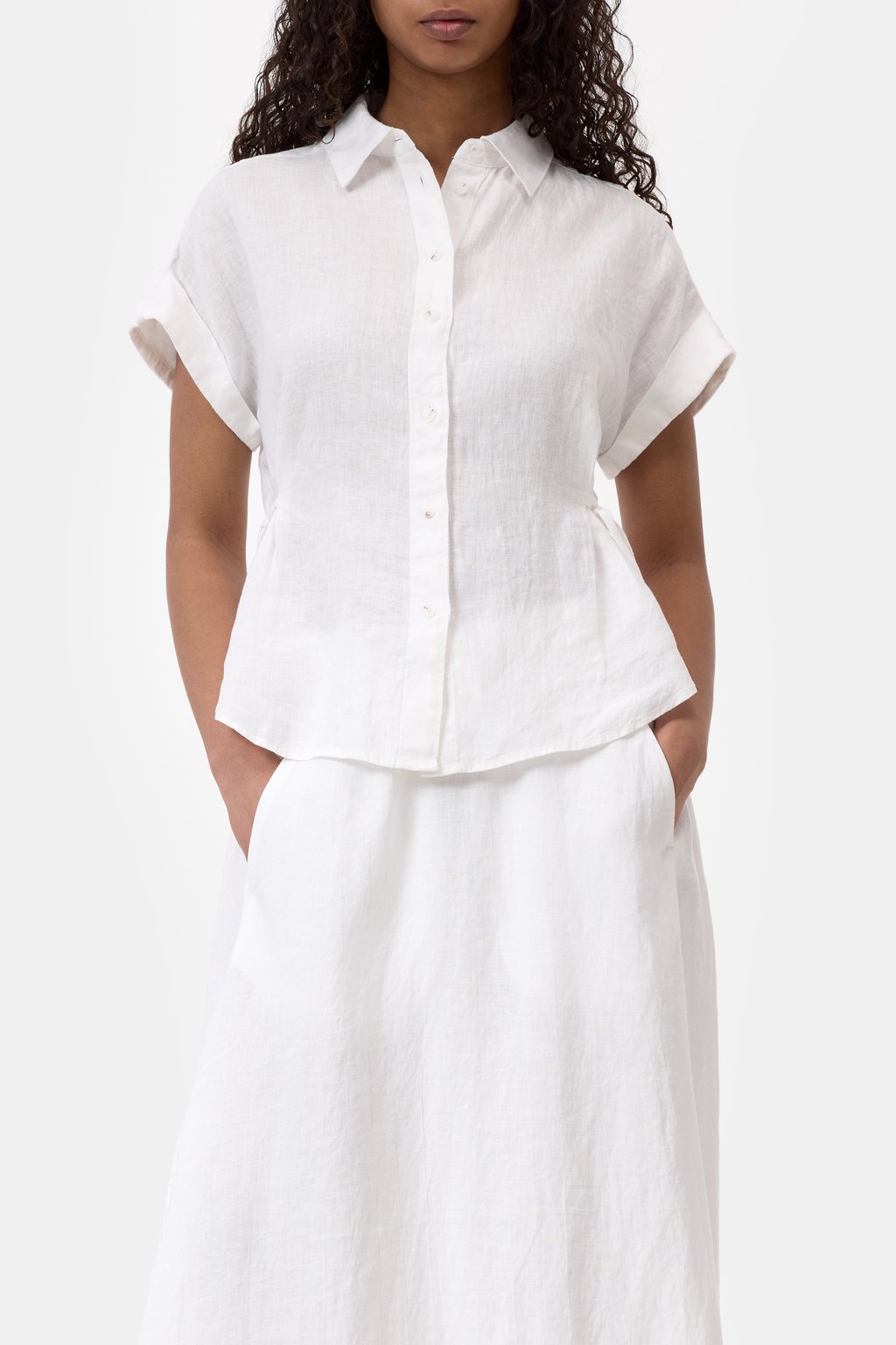 Taillierte Bluse aus Leinen
