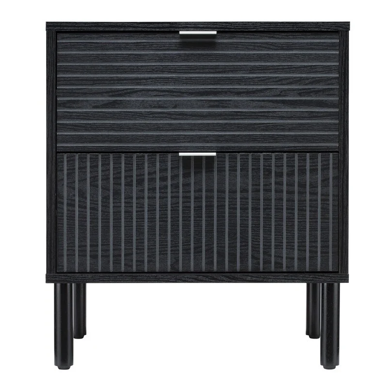 Merk Black Nightstand 2 Drawers