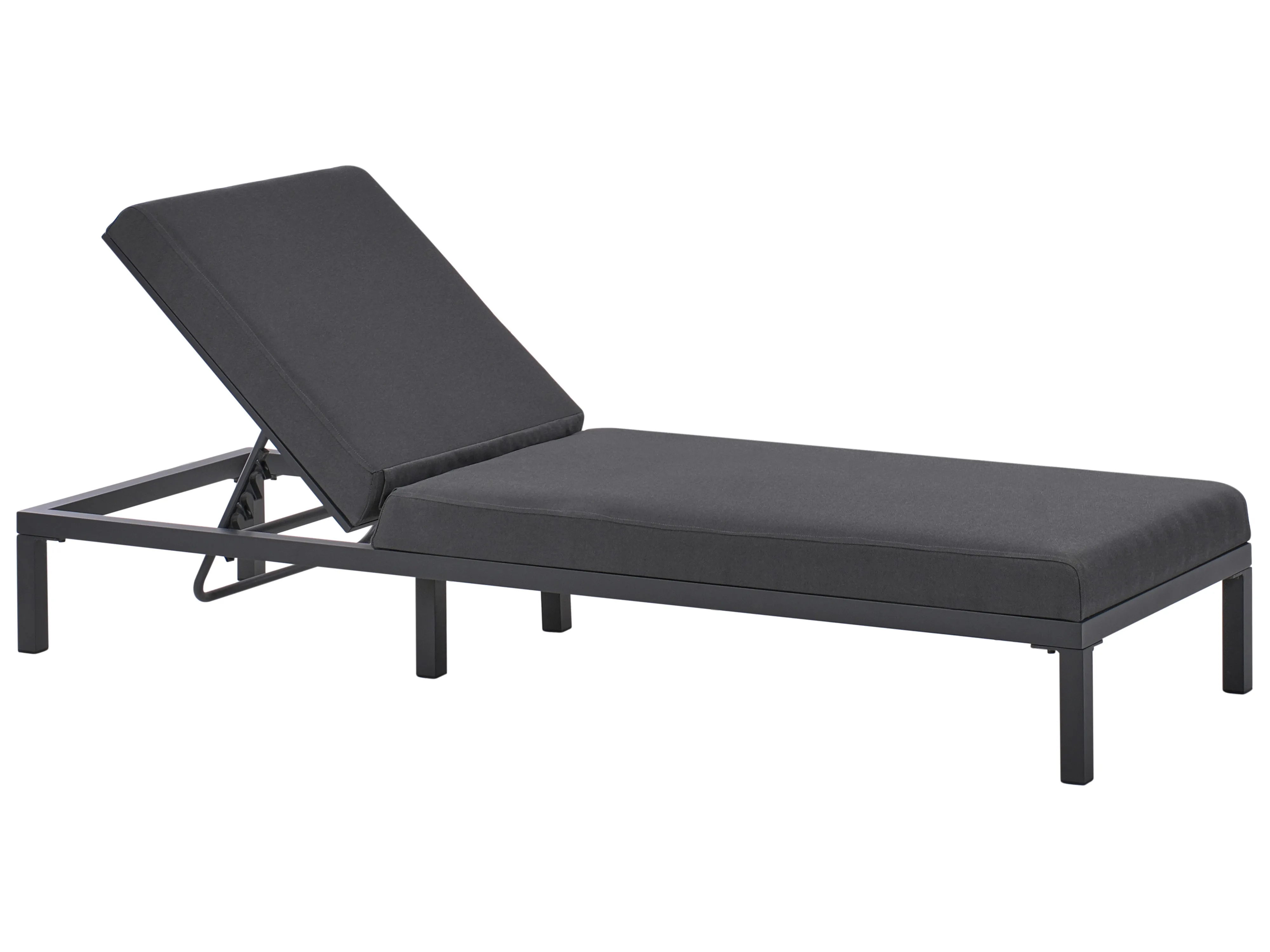 Sun Lounger LARIANO Reclining Metal Graphite Grey
