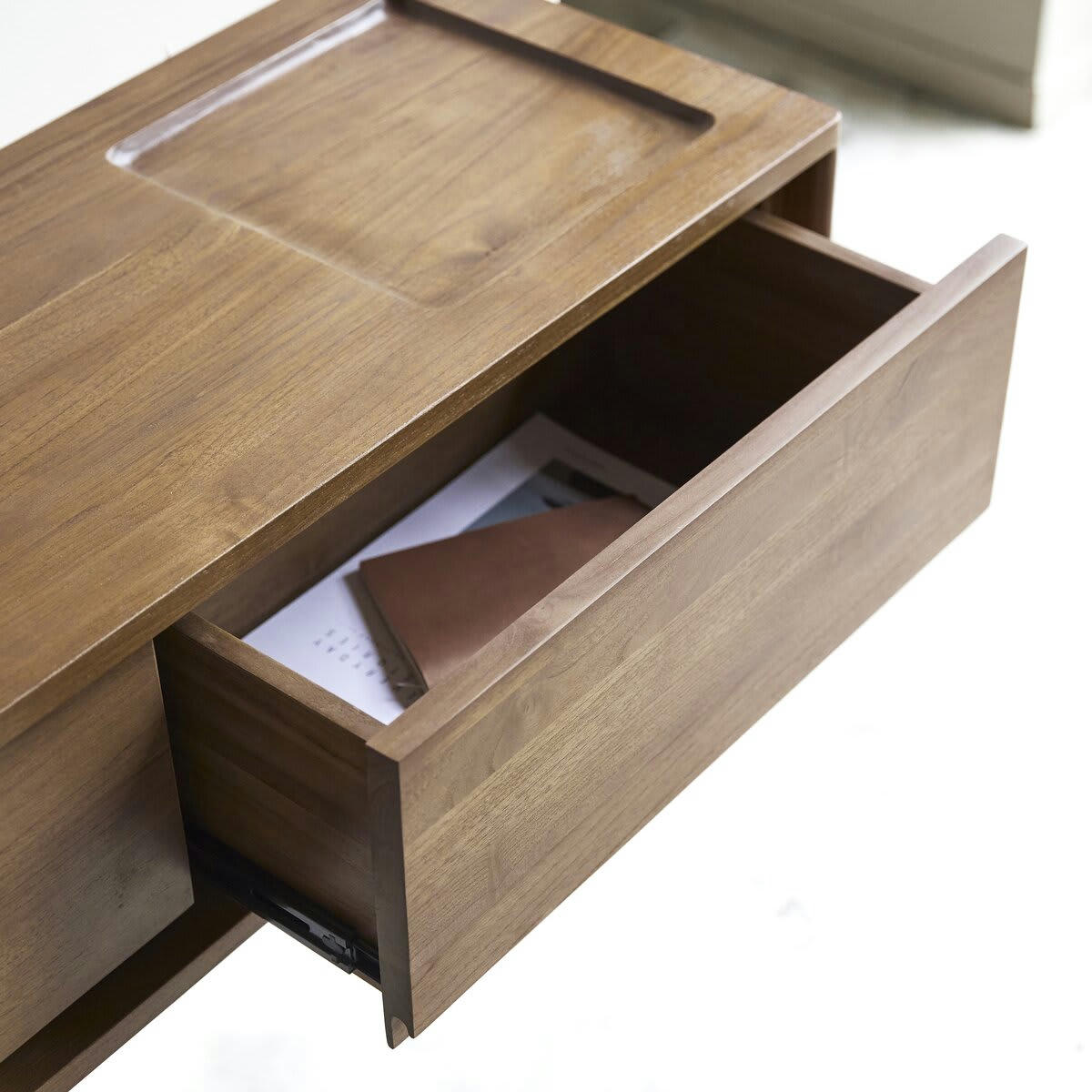 CIRCA - Console 2 tiroirs en teck massif recyclé