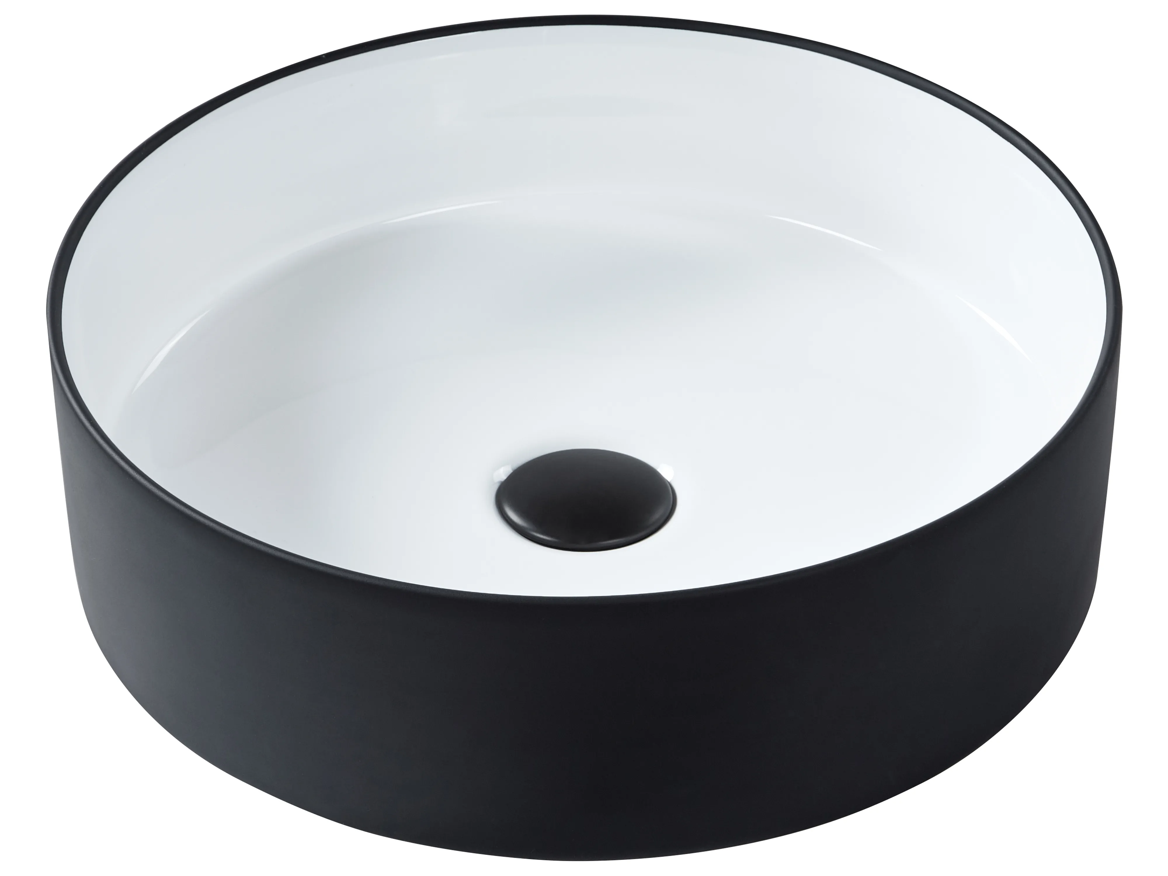Countertop Basin TEBAR ? 400 mm Ceramic Black/ White