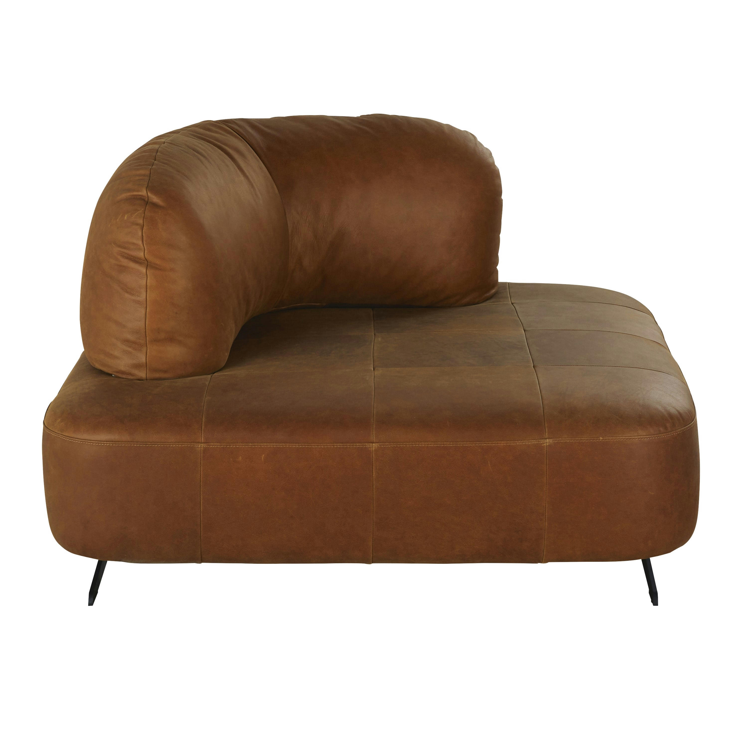 Galaktik - Angle pour canapé modulable en cuir camel