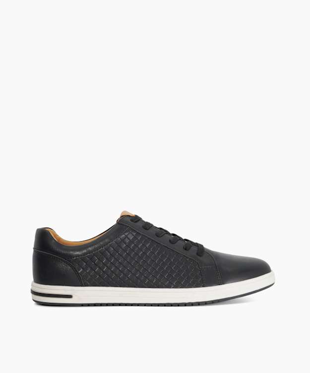 Tezzy Weave Black - Wide Fit Lace-Up Weave Trainers