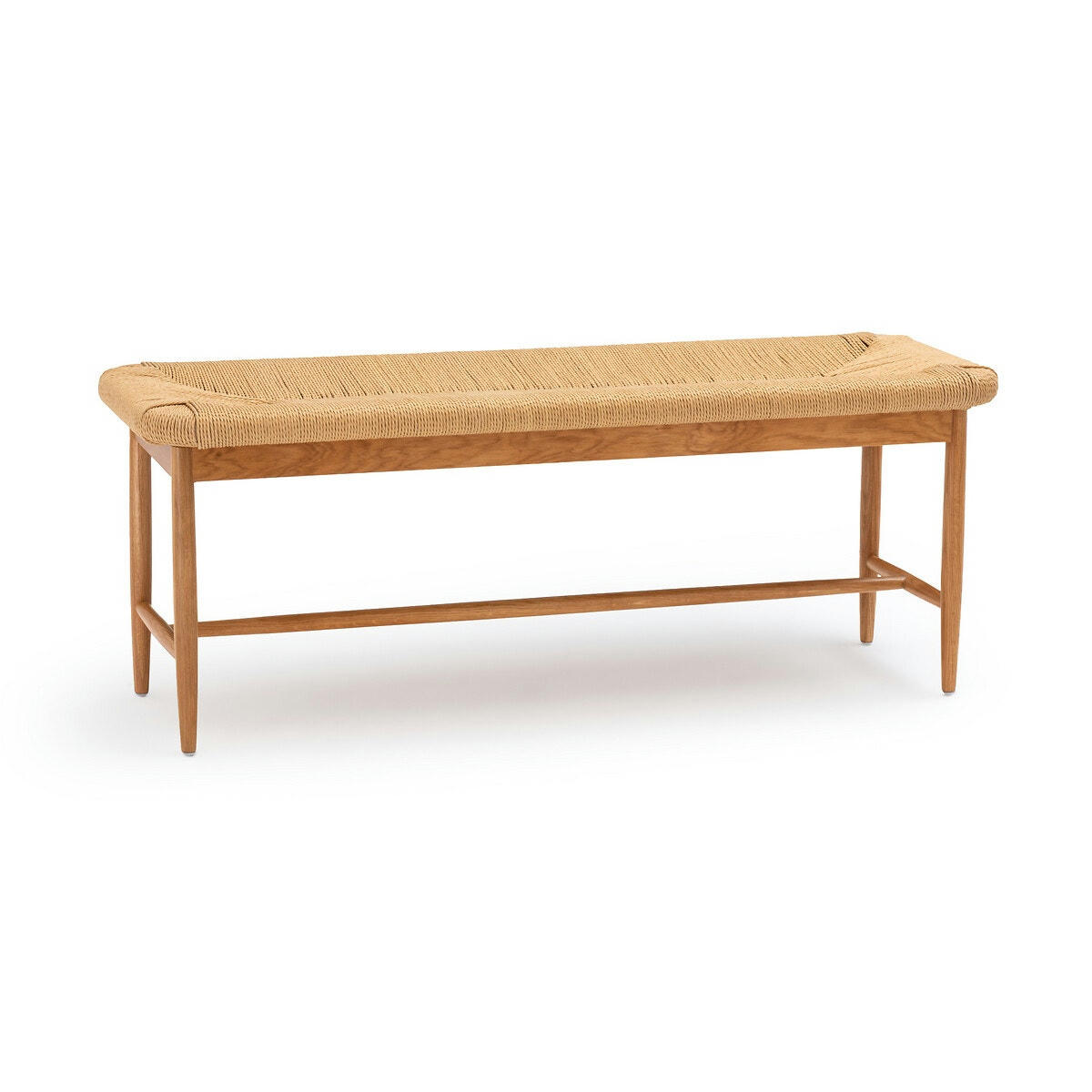 Banc chêne massif et tressage L120 cm, Andre